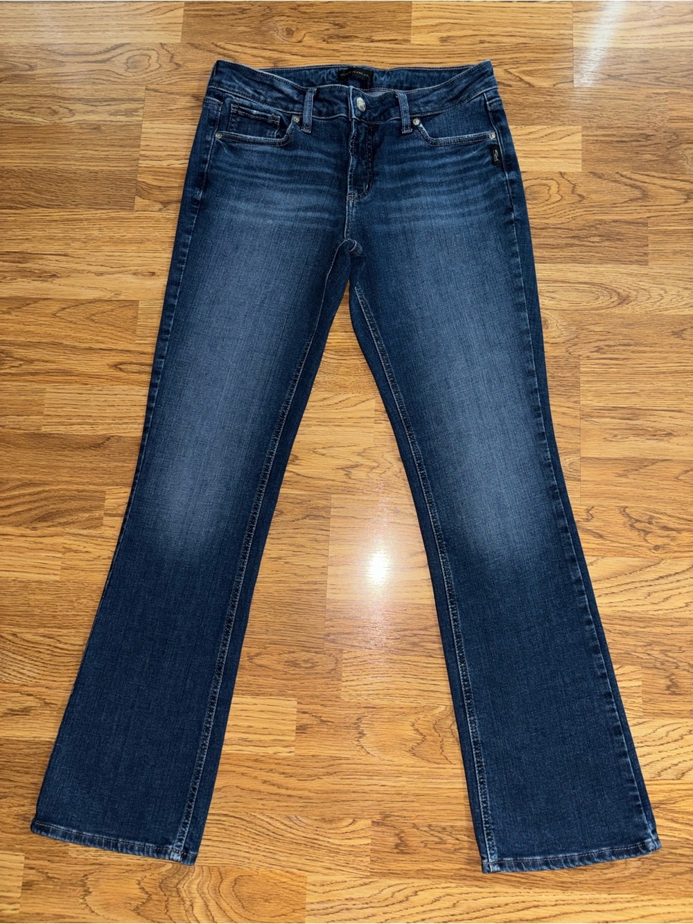 Silver Jeans Elise Slim Boot Women’s Size 29x32 Dark Wash Denim Stretch Pockets